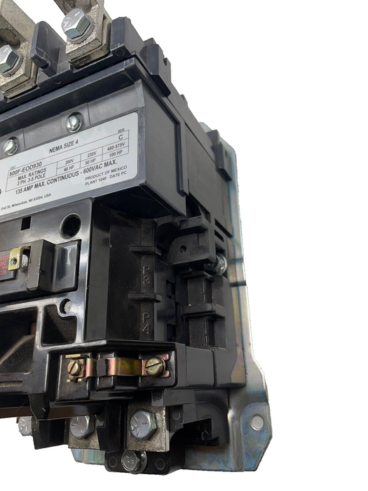 NEW 500F-EOD930 135 AMP FEED THRU DOL MOTOR STARTER / CONTACTOR NEMA SIZE 4 500F