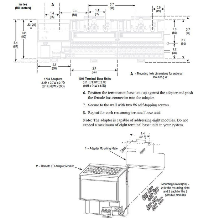 1794-ASB ALLEN BRADLEY FLEXLOGIX 1794-ASB /E TESTED REMOTE I/O RIO 24VDC AB