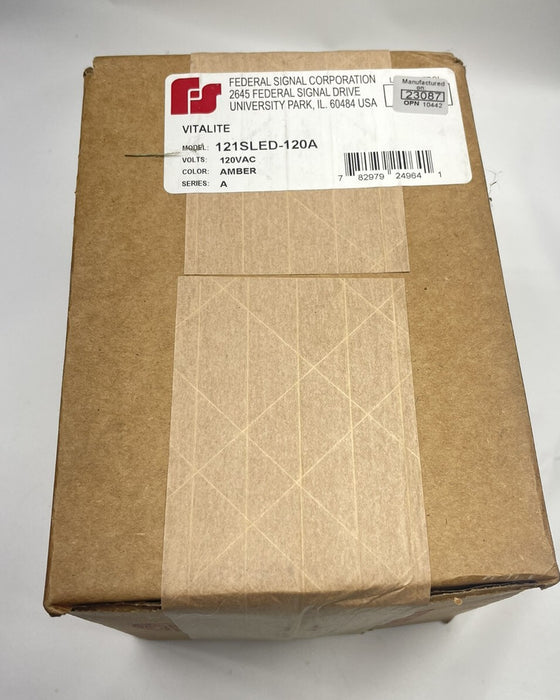 NEW SEALED FEDERAL SIGNAL 121S-120A LIGHT 120VAC ROTATING SERIES A AMBER