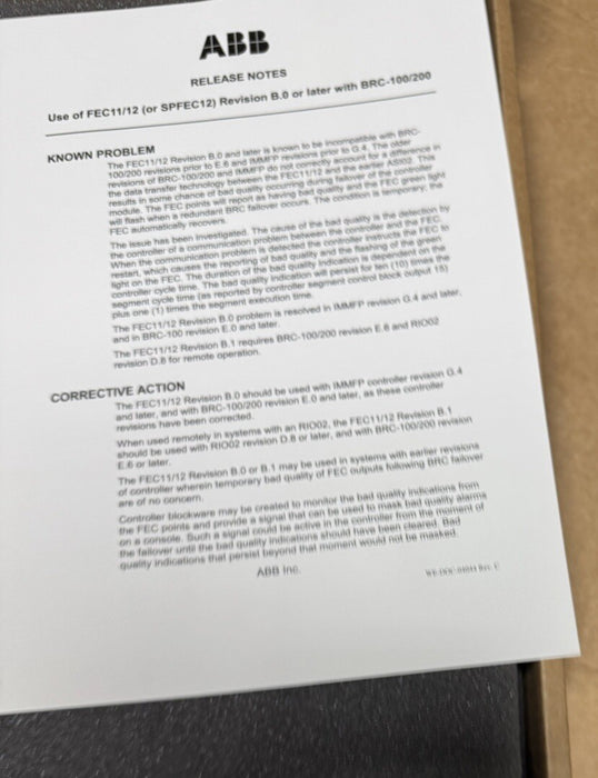 SPFEC12 NEW ABB HR FIELD EQUIPMENT COMMUNICATION MODULE SYMPHONY PLUS ANALOG IN