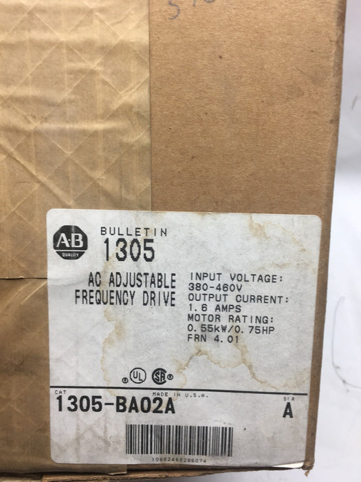 1305-BA02A VFD NEW SEALED ADJUSTABLE FREQUENCY DRIVE ALLEN BRADLEY 1305 .75HP