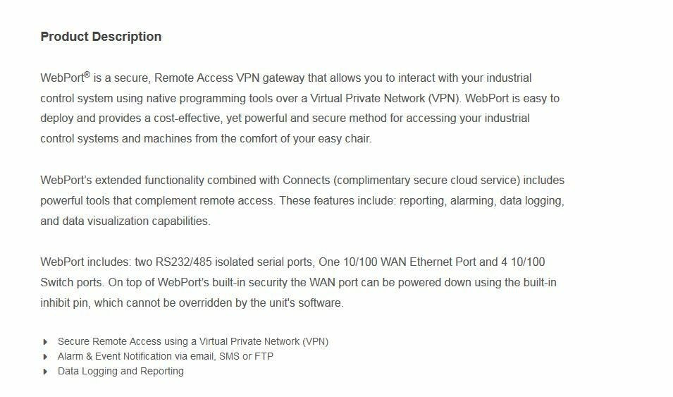 WP-R-ET-SW-0 WebPort NEW SEALED SPECTRUM CONTROLS