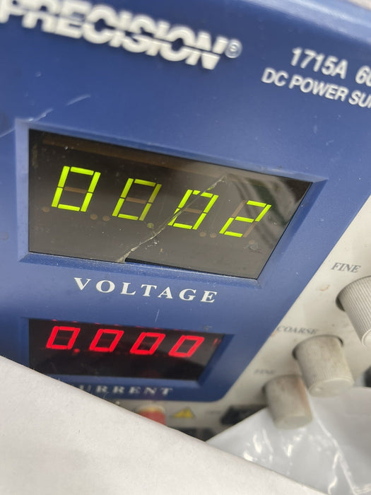 FINE ADJUST ISSUE DBK PRECISION 1715A 60V / 2 AMP DC POWER SUPPLY DISPLAY CRACK