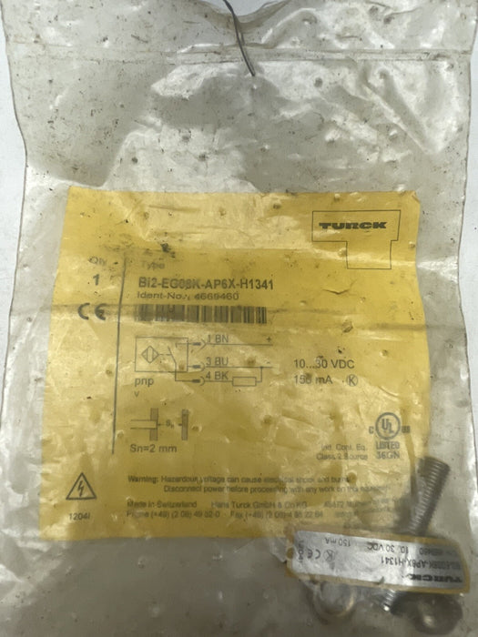 NEW SEALED TURCK BI2-EG08K-AP6X-H1341 INDUCTIVE PROX 669460 10-30 VDC Sn=2mm PNP
