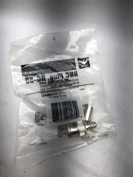 4 NEW IDEAL BNC CRIMP ON BNC CONNECTORS RG-59 22-23 AWG 50 OHM GRADE IA-3592