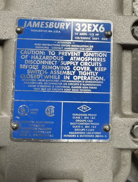 NEW NELES-Jamesbury 32EX6 Snap Limit Switch 15 Amps 1/3HP EXPLOSION PROOF