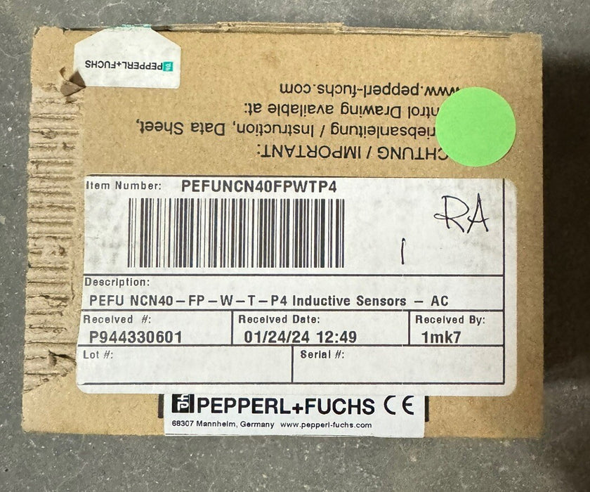 PEFU NCN40-FP-W-T-P4 NEW PEPPERL&FUCHS  PROX SWITCH PEFUNC NCN40