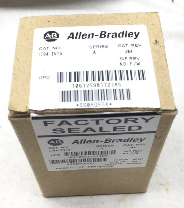 NEW ALLEN-BRADLEY 1794-IV16 FLEX I/O 24 VDC SOURCE INPUT MODULE NIB