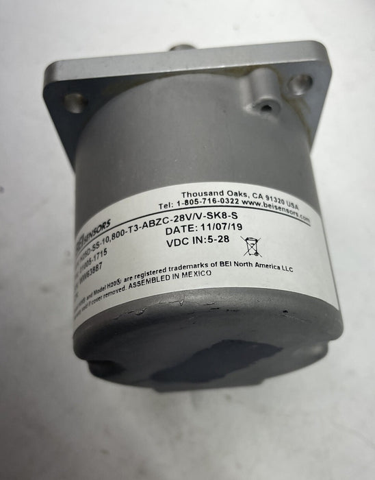 LIGHTLY USED BEI SENSOR ENCODER H25D-SS-10,800-T3-ABZC-28V/V-SK8-S P/N 010051715
