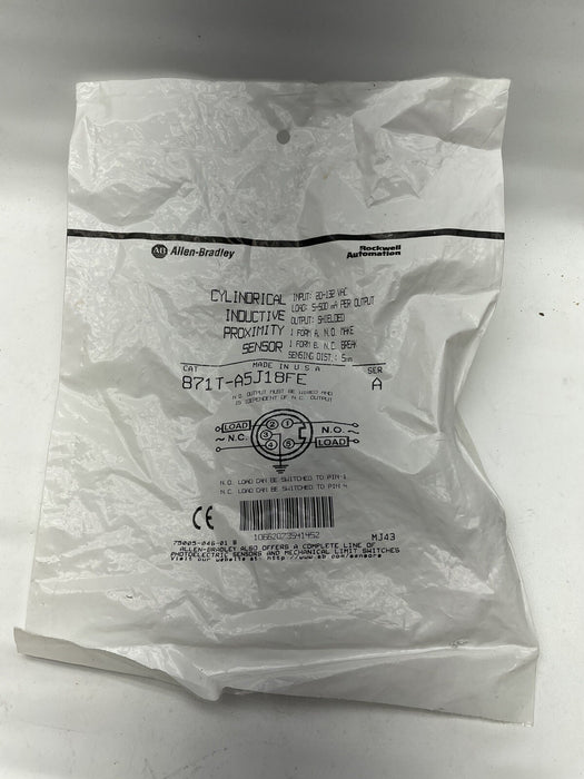 NEW FACTORY SEALED ALLEN BRADLEY 871T-A5J18FE SERIES A INDUCTIVE PROX SENSOR