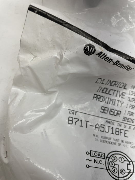 NEW FACTORY SEALED ALLEN BRADLEY 871T-A5J18FE SERIES A INDUCTIVE PROX SENSOR