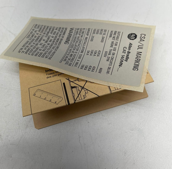 NEW ALLEN BRADLEY 140-MN-0250 MANUAL MOTOR STARTER W/ ADJ OVERLOAD