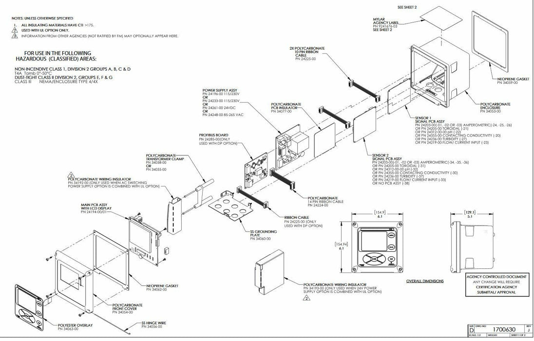 READ NEW ROSEMOUNT ANALYTICAL MODEL 1056 POWER SUPPLY AND BACK HOUSING ONLY