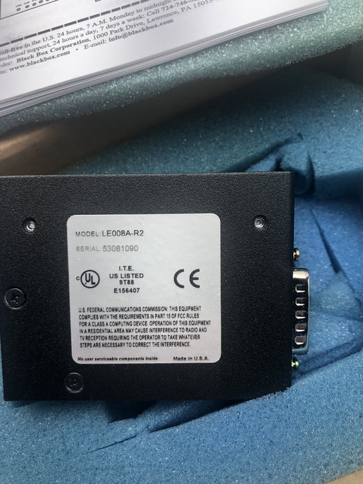 NEW BLACK BOX LE008A-R2 ETHERNET TRANSCEIVER