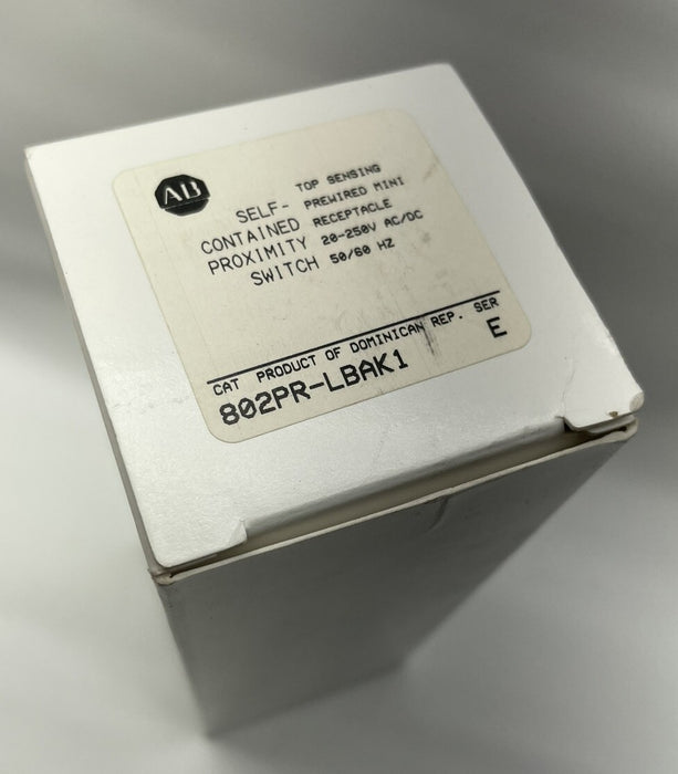 NEW 802PR-LBAK1 /E ALLEN BRADLEY Proximity Switch Mini QD AC/DC TOP SENSING