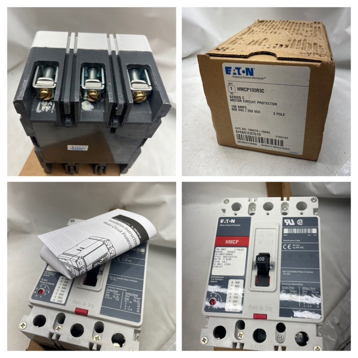 NEW HMCP100R3C Eaton Motor Circuit Protector 3 Pole 100 Amp 600V New In Box NIB