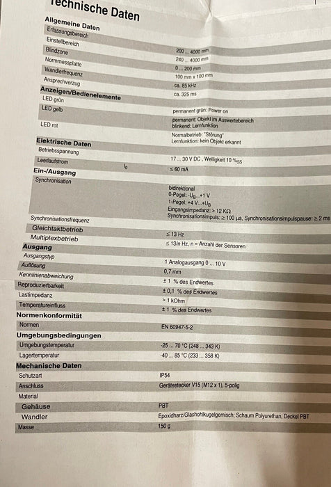 NEW PEPPERL + FUCHS UB4000-F42-U-V15 134004 ULTRASONIC PROX SWITCH UB4000 PEFUNC