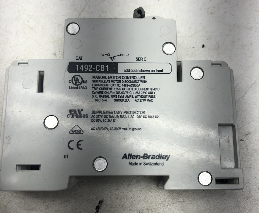 LOT OF 6 1491-CB1 2HP 10 AMP ALLEN BRADLEY MANUAL MOTOR CONTROLLER G 100 G100