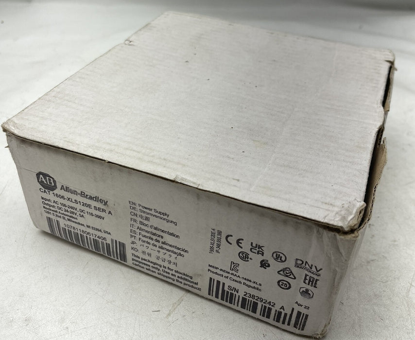 1606-XLS120E NEW ALLEN BRADLEY DC POWER SUPPLY 100-240VAC 24VDC OUT 120 WATT 5A
