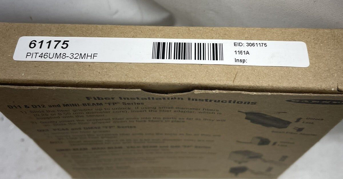 NEW BANNER PIT46UM8-32MHF / 61175 FIBER OPTIC CORD