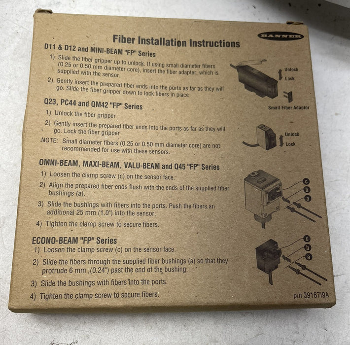 NEW BANNER PIT46UM8-32MHF / 61175 FIBER OPTIC CORD