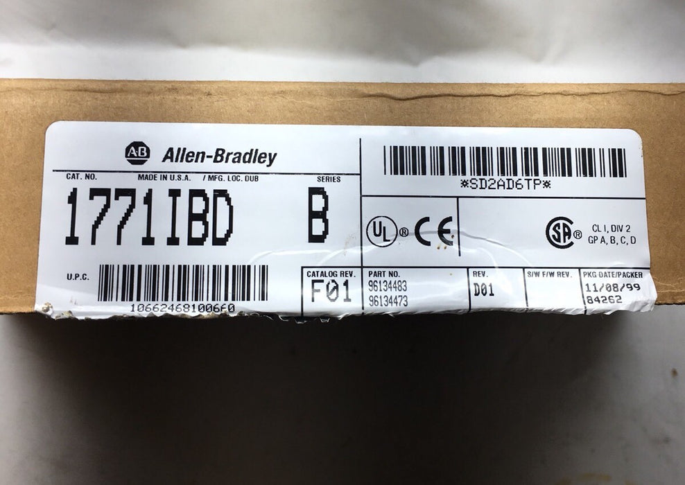 NEW 1771-IBD ALLEN-BRADLEY 1771IBD/B INPUT MODULE 10 - 30 VDC SERIES B  NIB
