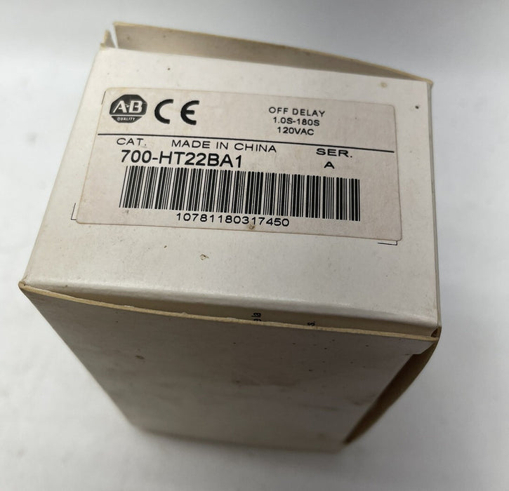 NEW Allen Bradley QTY:1 700-HT22BA1 Relay OFF DELAY TIMING RELAY 1.0s-180s 120V