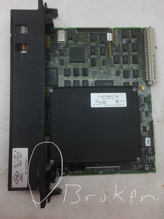 GE FANUC / HONEYWELL CPU IC697CPU771S W/ IC697MEM713B BROKEN PLASTIC READ!