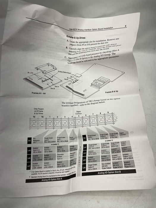 ALLEN BRADLEY 1336F-LA1 ANALOG I/O 1336 PLUS II VFD DRIVE SINGLE ENDED