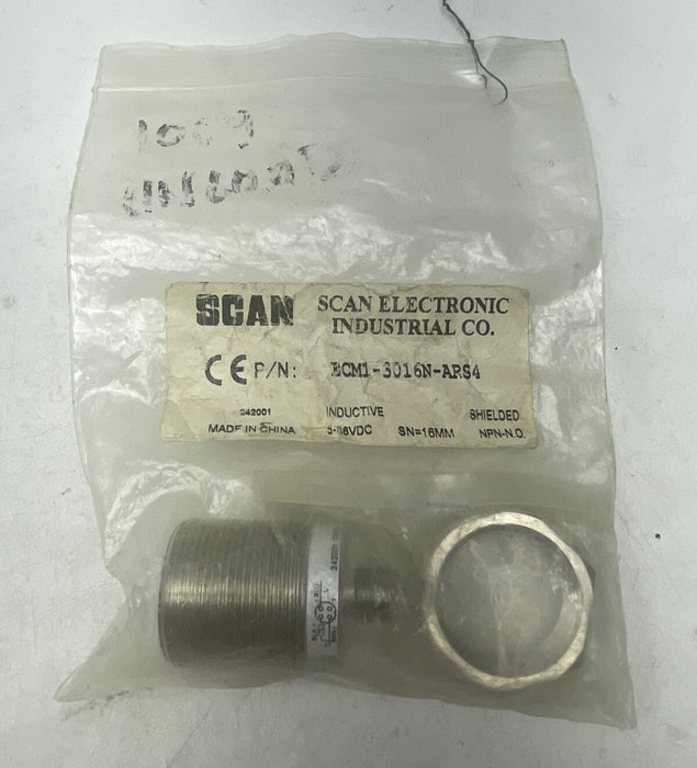 NEW SCAN ECM1-3016N-ARS4 SCAN INDUCTIVE PROXIMITY SENSOR SHIELDED DC Sn=16mm NPN
