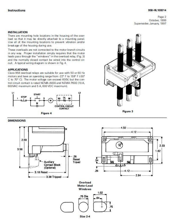 NEW SIEMENS ESP 1000 FURNAS CONTROL 958L10935U  SOLID STATE OVERLOAD  43-86 AMPS
