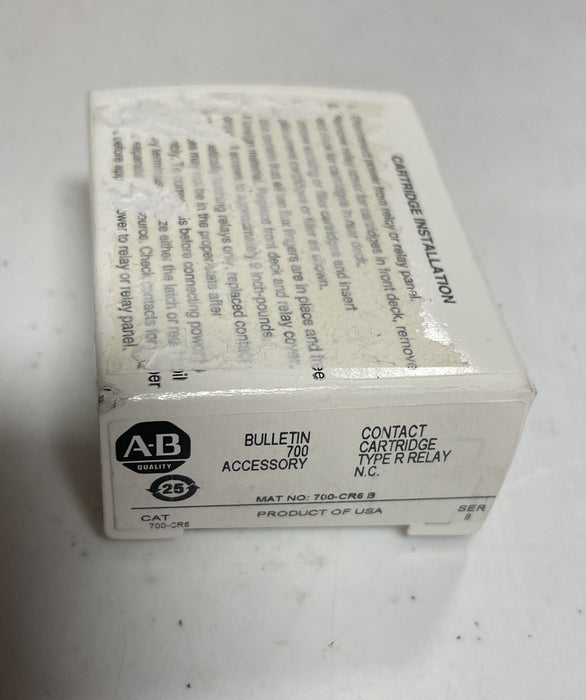 NEW ALLEN BRADLEY 700-CR6 CONTACT CARTRIDGE TYPE R RELAY N.C.