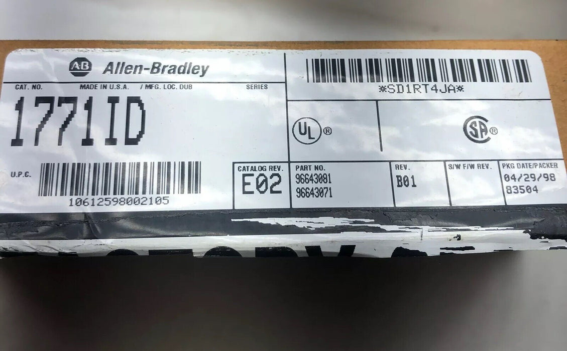 NEW Allen Bradley 1771-ID A Isolated 120V AC Input Module
