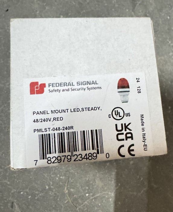 NEW SEALED FEDERAL SIGNAL PANEL MOUNT 48/240V LED RED PMLST-048-240R