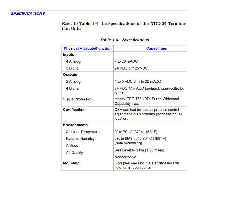 NEW ABB FACTORY SEALED NTCS04 TERMINATION UNIT / CARD BAILEY INFI-90