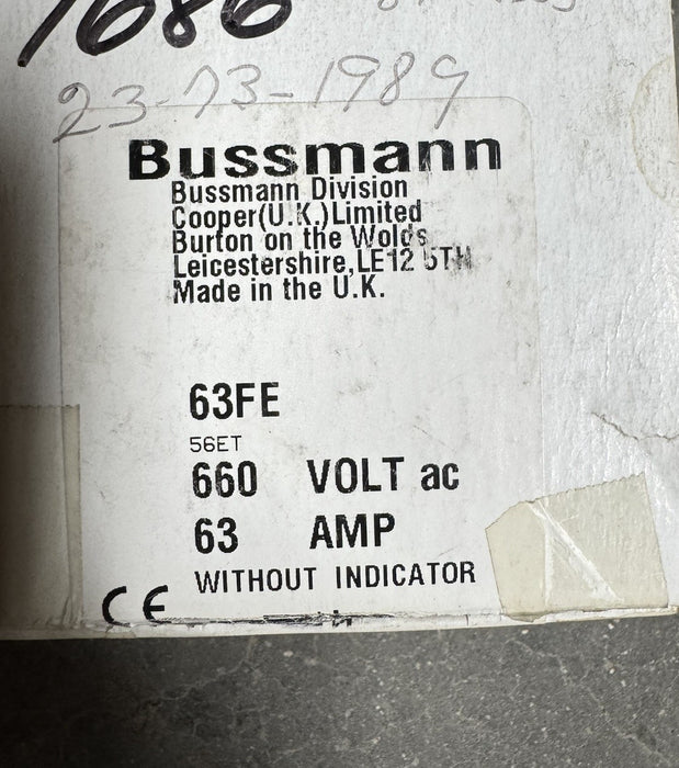 NEW PACKAGE OF 10 BUSSMAN 63 AMP RECTIFIER FUSE 63FE