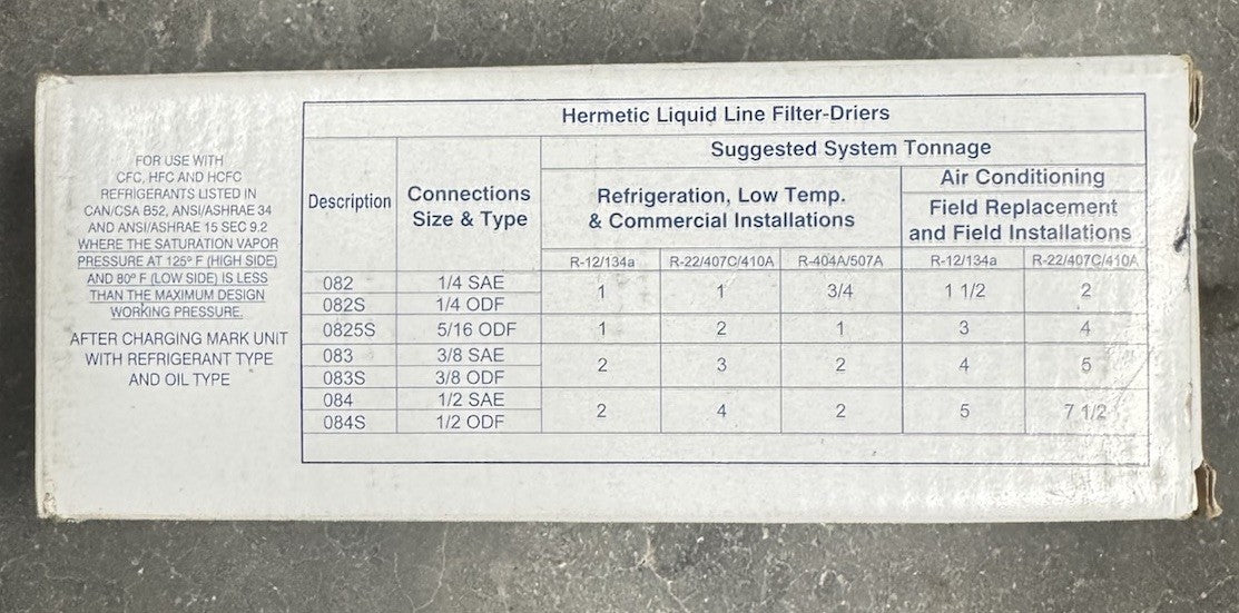 New Liquid Line Filter-Drier Emerson DHY00146    1/2" ODF SOLDER