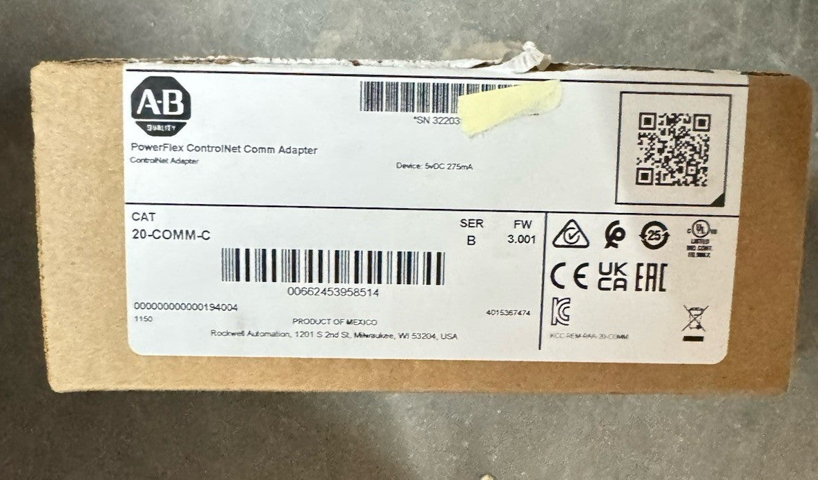 NEW 2024 ALLEN BRADLEY 20-COMM-C CONTROLNET TO DPI ADAPTER 20-COM-C 20COMMC