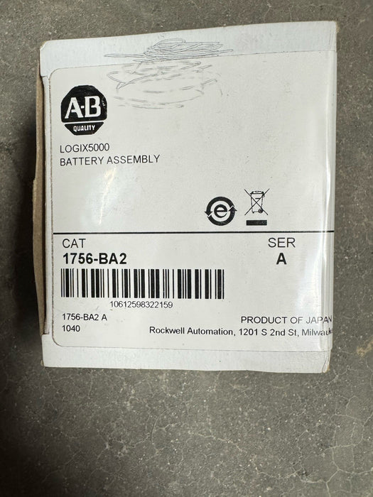 2022 Allen Bradley 1756-BA2 Battery Assy OEM ControlLogix LOGIX5000 3V