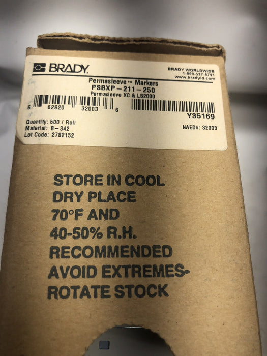 NEW PSBXP-211-250 BRADY PERMASLEEVE PS WIRE MARKERS NIB CLOSE TO FULL ROLL-
