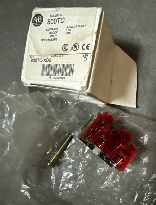 ALLEN BRADLEY 800TC-XD2 Pushbutton Contact Block 1 NC IP2X 800TC XD2