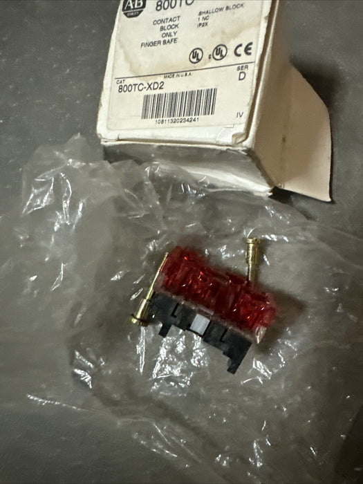 ALLEN BRADLEY 800TC-XD2 Pushbutton Contact Block 1 NC IP2X 800TC XD2