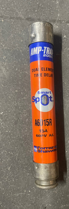 Ferraz Shawmut A6D15R SMART SPOT FUSE  600V Ac AMP-TRAP TIME DELAY DUAL ELEMENT