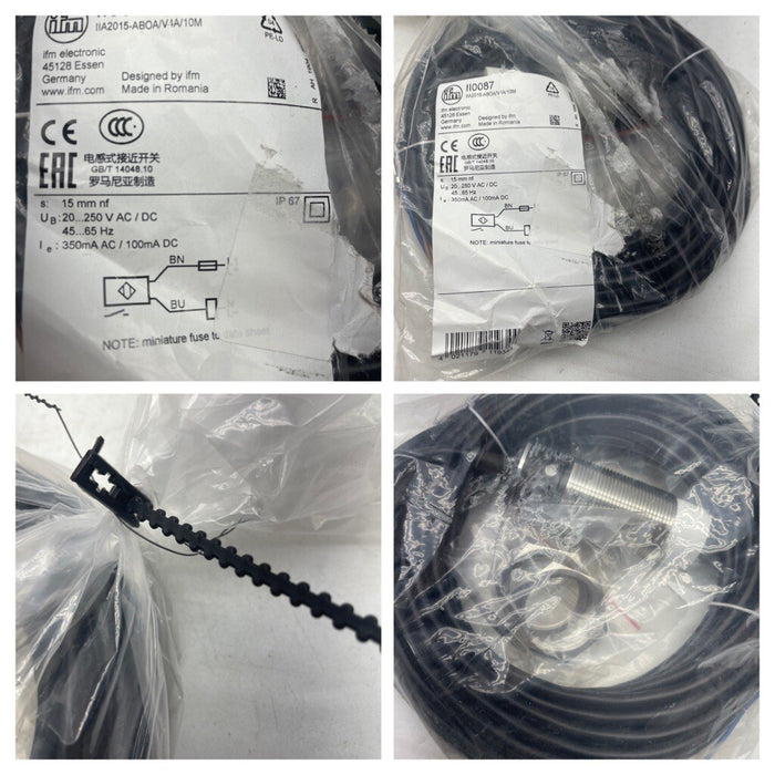 NEW II0087 EFECTOR 100 INDUCTIVE PROXIMITY SENSOR  IIA2015-ABOA/V4A/10M 110087