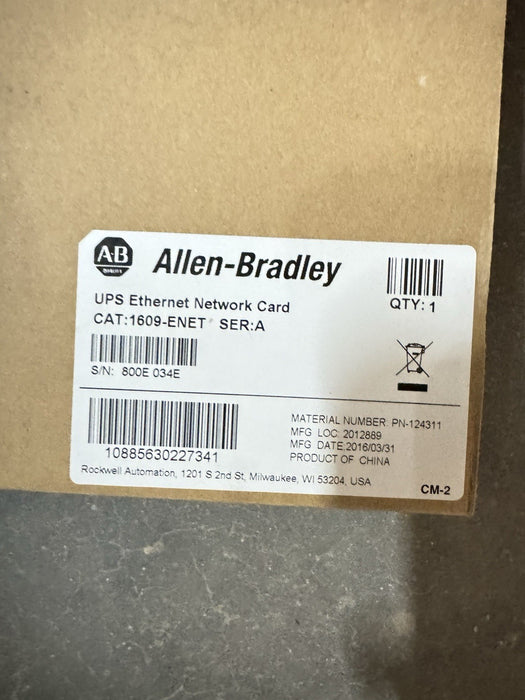 2020  Allen Bradley UPS Ethernet Network Card  1609-ENET PN-124311