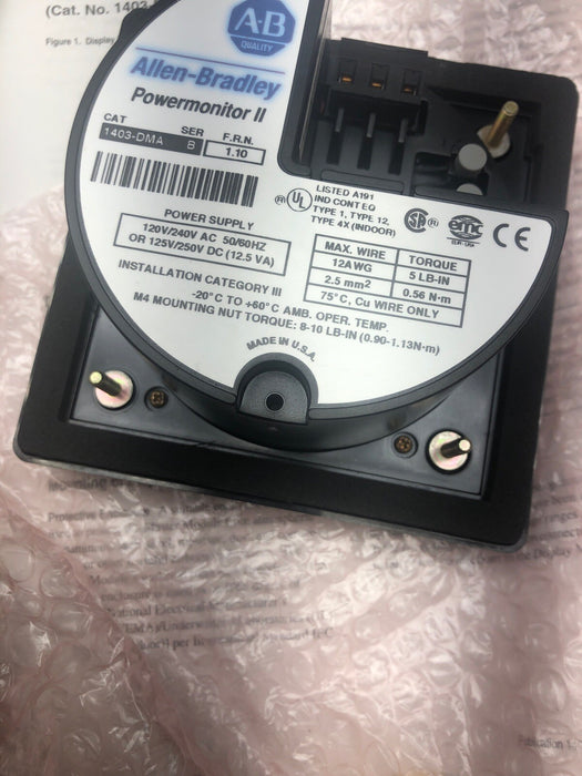 NEW ALLEN BRADLEY 1403-DMA POWER MONITOR II DISPLAY MODULE 120/240 VAC FRN 1.0
