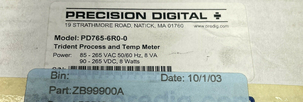 PRECISION DIGITAL PD675-6R0-0 TRIDENT PROCESS AND TEMP METER CONTROLLER TRANSMIT