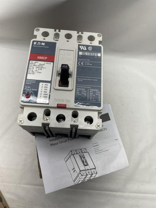 HMCP150T4C Eaton Motor Circuit Protector 3 Pole 150 Amp 600V 3 Phase Breaker