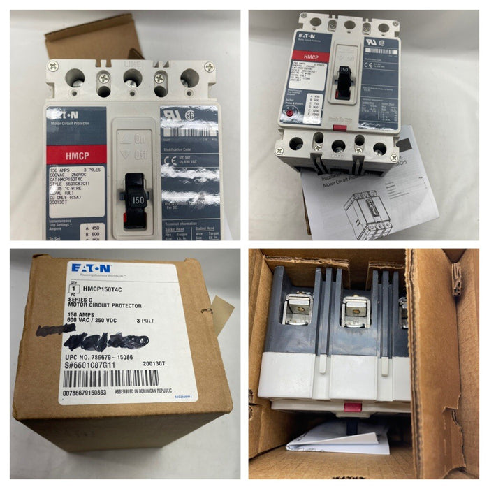 HMCP150T4C Eaton Motor Circuit Protector 3 Pole 150 Amp 600V 3 Phase Breaker