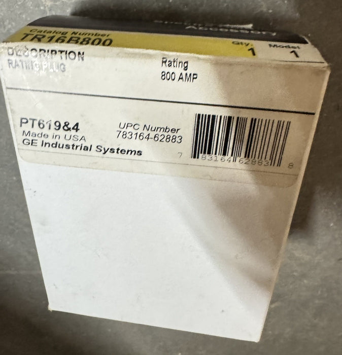 NEW GE TR16B800 800A Rating Plug PT619&4 SPECTRA RMSGeneral Electric 800 AMP NIB
